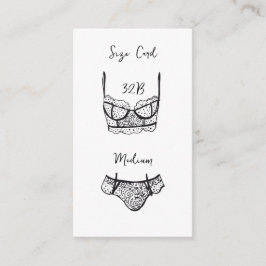 Lingerie Shower Size Kaart Black Lace Lingerie-kaa