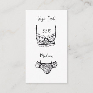 Lingerie Shower Size Kaart Black Lace Lingerie-kaa