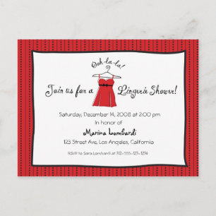 Lingerie Shower-uitnodiging Uitnodiging Briefkaart