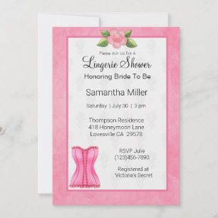 Lingerie Shower-uitnodigingen Kaart