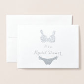 Lingerie thema vrijgezellenfeest folie kaarten (Voorkant met envelop)