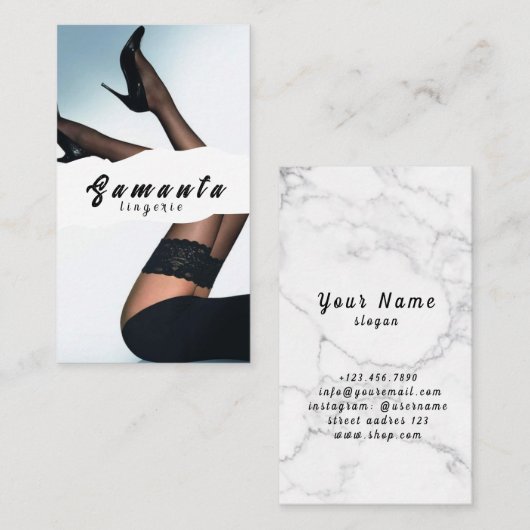 Lingerie visitekaartje (Voorkant / Achterkant)