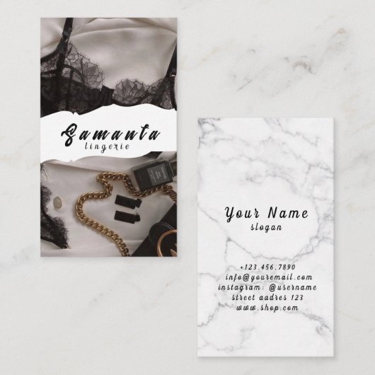 Lingerie visitekaartje (Voorkant / Achterkant)