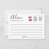 Lingerie Vrijgezellenfeest Advice Kaart (Voorkant)