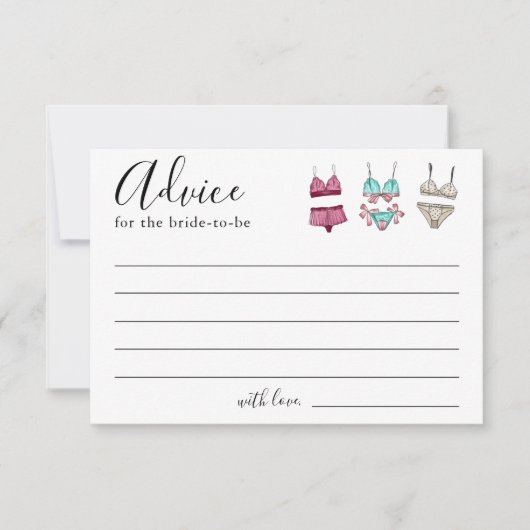 Lingerie Vrijgezellenfeest Advice Kaart (Voorkant)