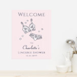 Lingerie Vrijgezellenfeest Bachelorette Party Welk Folie Afdrukken<br><div class="desc">Lingerie Vrijgezellenfeest Panty Bachelorette Party Folie Welcome Sign Poster is voorzien van kant lingerie en liefdesharten in elegante zilveren folie gepersonaliseerde lingerie party,  panty party of vrijgezellenfeest welkomstbord. Creëer door ©Evco Studio www.zazzle.com/store/evcostudio</div>