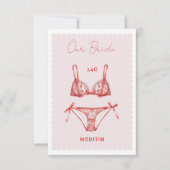 Lingerie Vrijgezellenfeest Bachelorette Size Kaart (Voorkant)