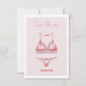 Lingerie Vrijgezellenfeest Bachelorette Size Kaart (Voorkant)