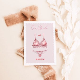 Lingerie Vrijgezellenfeest Bachelorette Size Kaart