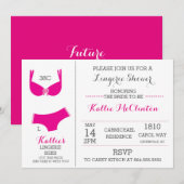 Lingerie Vrijgezellenfeest Bachelorette Uitnodigin Kaart (Voorkant / Achterkant)