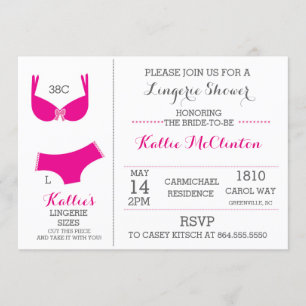 Lingerie Vrijgezellenfeest Bachelorette Uitnodigin Kaart