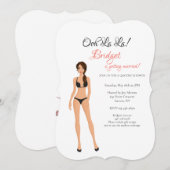 Lingerie Vrijgezellenfeest Black Invitation Kaart (Voorkant / Achterkant)