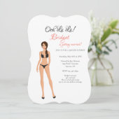 Lingerie Vrijgezellenfeest Black Invitation Kaart (Staand voorkant)