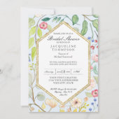 Lingerie Vrijgezellenfeest Blauwe Waterverf Bloeme Kaart (Voorkant)