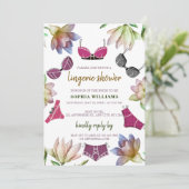 Lingerie Vrijgezellenfeest Bloemen Thema Kaart (Staand voorkant)