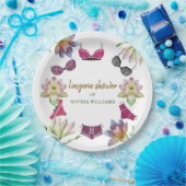 Lingerie Vrijgezellenfeest Bloemen Thema Papieren Bordje (Feest)