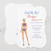 Lingerie Vrijgezellenfeest Blue Invitation Kaart (Voorkant / Achterkant)