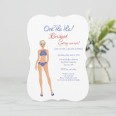 Lingerie Vrijgezellenfeest Blue Invitation Kaart (Staand voorkant)