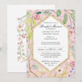 Lingerie Vrijgezellenfeest Blush Waterverf Floral  Kaart (Voorkant / Achterkant)