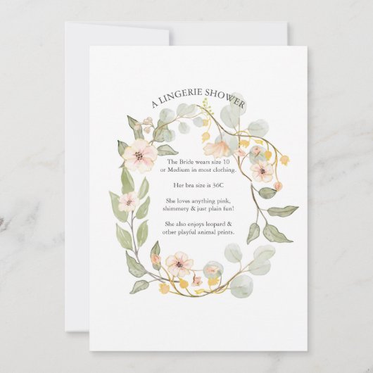 Lingerie Vrijgezellenfeest Blush Wilde Rozen Water Kaart (Achterkant)