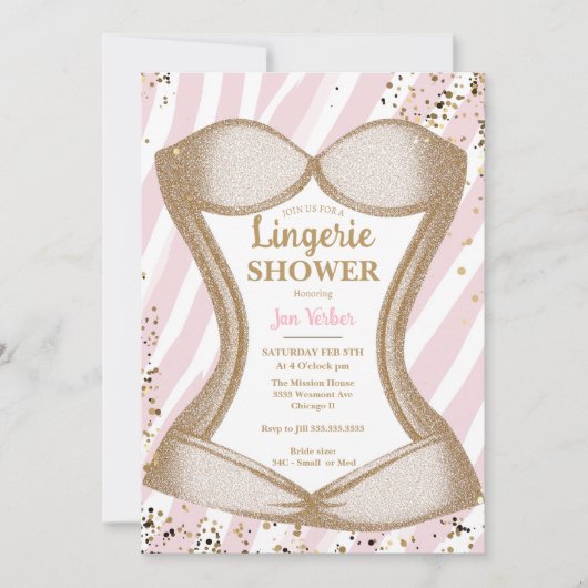 Lingerie Vrijgezellenfeest Corset Bachelorette roz Kaart (Voorkant)