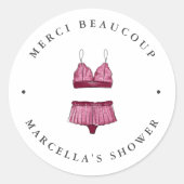 Lingerie Vrijgezellenfeest Dank u wel Ronde Sticker (Voorkant)