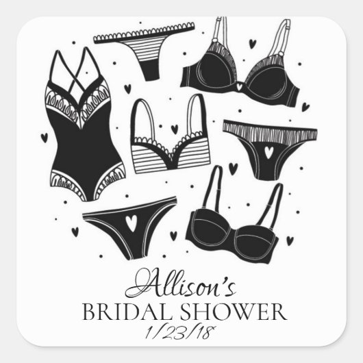 Lingerie Vrijgezellenfeest Envelope Seal Vierkante Sticker (Voorkant)