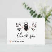 Lingerie Vrijgezellenfeest Flat Hartelijk dank Bedankkaart (Staand voorkant)