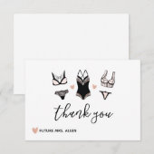 Lingerie Vrijgezellenfeest Flat Hartelijk dank Bedankkaart (Voorkant / Achterkant)