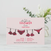 Lingerie Vrijgezellenfeest Flat Invitation Kaart (Staand voorkant)