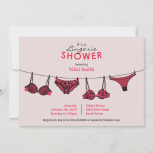 Lingerie Vrijgezellenfeest Flat Invitation Kaart