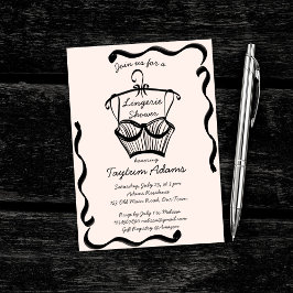 Lingerie vrijgezellenfeest golvende rand schets kaart