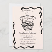 Lingerie vrijgezellenfeest golvende rand schets kaart (Voorkant)