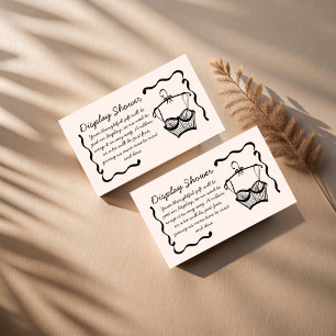 Lingerie vrijgezellenfeest golvende schets display informatiekaartje