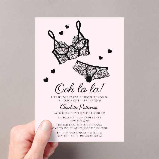 Lingerie Vrijgezellenfeest Panty Bachelorette Acryl Uitnodigingen (Insitu (Draagbaar))