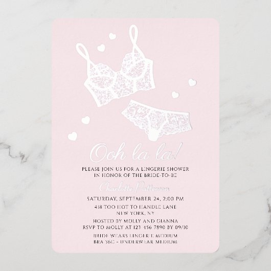 Lingerie Vrijgezellenfeest Panty Bachelorette Folie Uitnodiging (Voorkant)