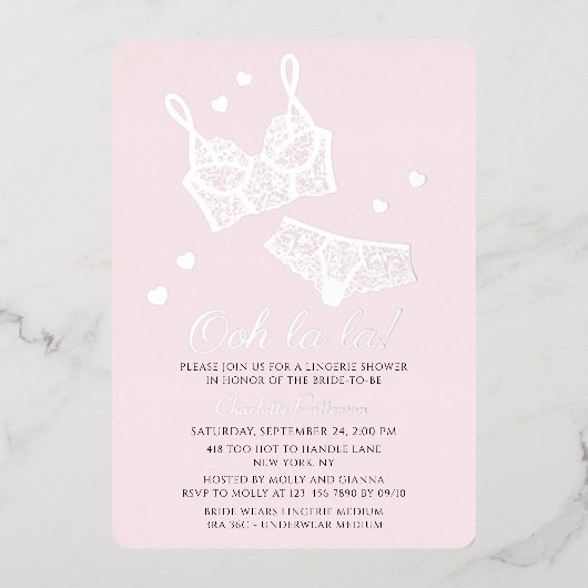 Lingerie Vrijgezellenfeest Panty Bachelorette Folie Uitnodiging (Voorkant)