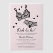 Lingerie Vrijgezellenfeest Panty Bachelorette Vellum Uitnodigingen (Voorkant)