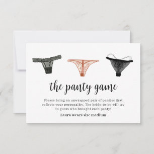 Lingerie Vrijgezellenfeest Panty Game Kaart