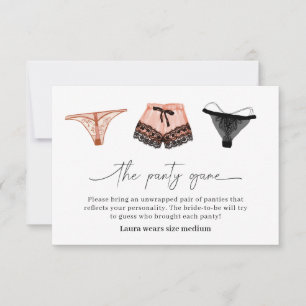 Lingerie Vrijgezellenfeest Panty Game Kaart