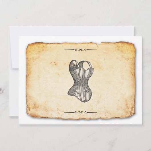 Lingerie Vrijgezellenfeest Partij  Korset nodigt u Kaart (Achterkant)