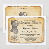 Lingerie Vrijgezellenfeest Partij Korset nodigt u Kaart (Voorkant / Achterkant)