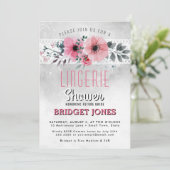 Lingerie Vrijgezellenfeest Pink Waterverf Floral L Kaart (Staand voorkant)