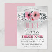 Lingerie Vrijgezellenfeest Pink Waterverf Floral L Kaart (Voorkant / Achterkant)