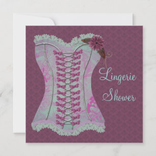Lingerie Vrijgezellenfeest Plum Blauwgroen Corset Kaart