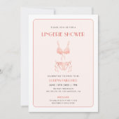 Lingerie Vrijgezellenfeest Retro Roze en Wit Kaart (Voorkant)