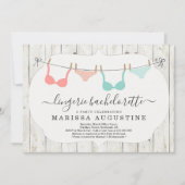 Lingerie vrijgezellenfeest - Rusticaanse waslijn Kaart (Voorkant)