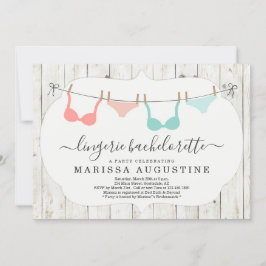 Lingerie vrijgezellenfeest - Rustieke waslijn Kaart