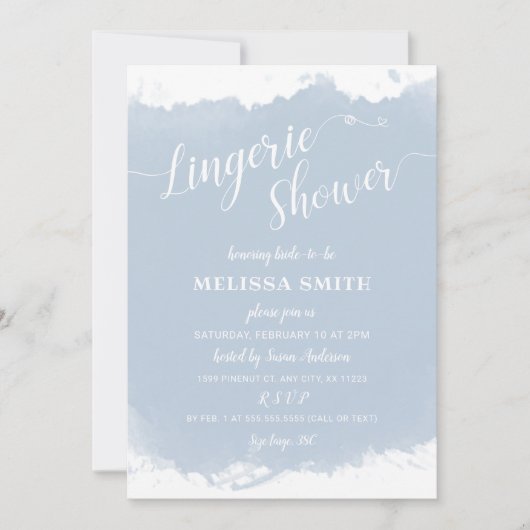 Lingerie Vrijgezellenfeest, stoffige blauwe waterv Kaart (Voorkant)