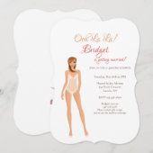 Lingerie Vrijgezellenfeest White Invitation Kaart (Voorkant / Achterkant)